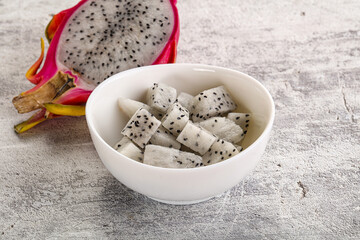 Dragon fruit Pitahaya in the bowl