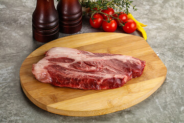 Raw beef chuck roll steak