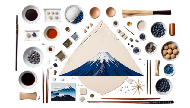 mount art fuji japanese landscape japan mountain cherry blossom pagoda digital artwork poster anime colourful red orange pink sky travel illustration