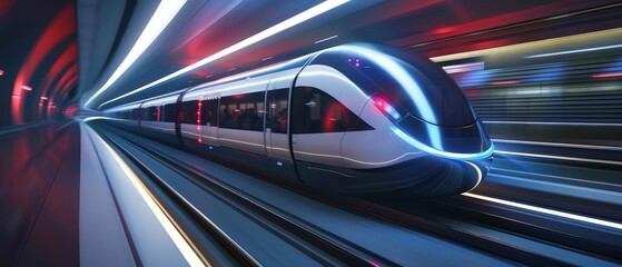 Capture the speed and efficiency of modern transportation technology in motion