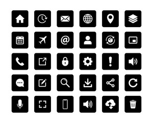 Web contact and communication icon. Contact information icons.