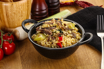 Bulgur with lamb and vegetables