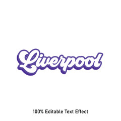 Liverpool text effect vector. Editable college t-shirt design printable text effect vector