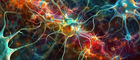 Design a system abstract artwork inspired by the complexity of brain synapse scans