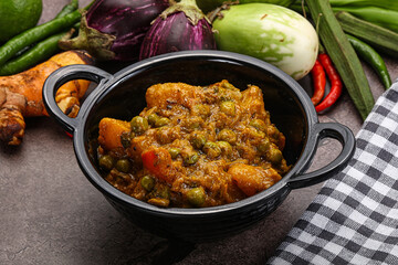 Indian traditional cuisine Aloo mutter