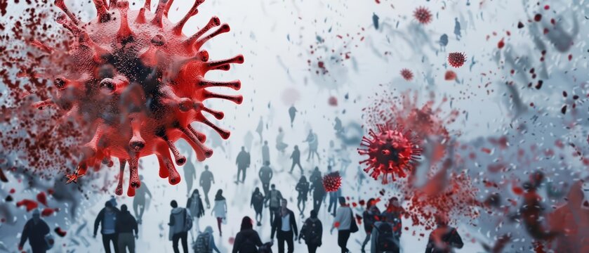 Design a visually striking piece that captures the resilience and solidarity of communities coming together to fight the spread of the virus