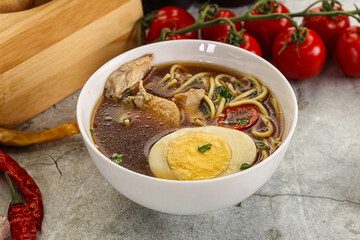 Japanese Miso soup with chicken