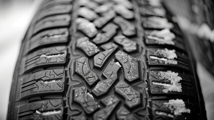 Focus on the patterns and symmetry of the tire treads
