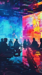 Vector Art of a strategic campaign map in a war room