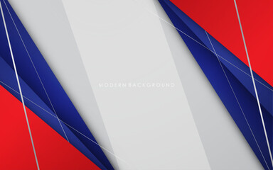 Modern blue and red with white color abstract background