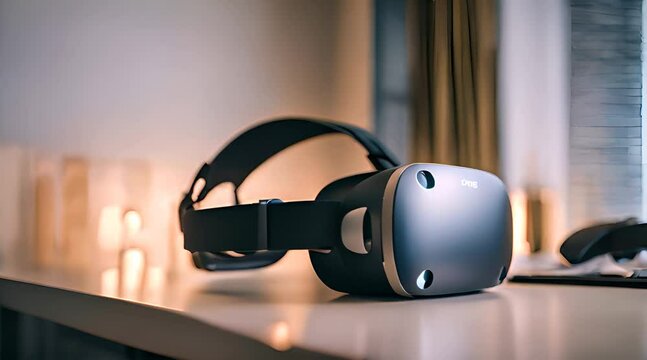 VR glasses or virtual reality headset. 