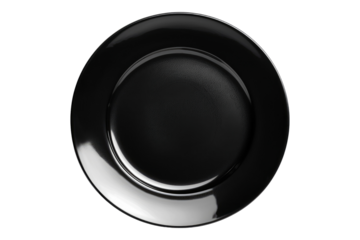 Black plate isolated on transparent background