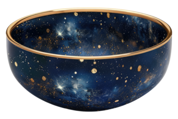 Cosmic celestial bowl isolated on transparent background
