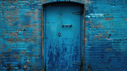 Metallic blue door