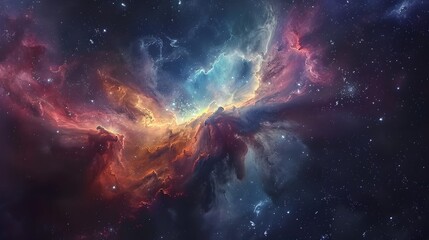 Captivating Cosmic Landscape:Mesmerizing Nebula in Intergalactic Splendor
