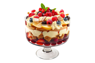 Delicious trifle isolated on transparent background