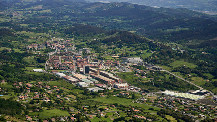 Obraz premium Aerial view of the Foral Bizkaino municipality of Urduliz