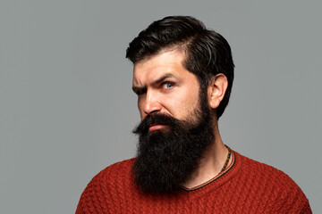 Bearded man. Beard Care. Facial Hair. Beard Styles and Male Grooming. Facial Hair Trends. Male face...