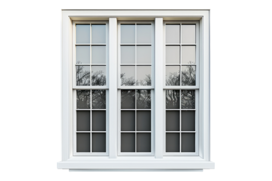 Real modern windows set isolated on transparent background