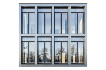 Real modern windows set isolated on transparent background