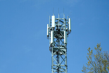 Antenna installations 5G. Internet broadcasting and radio transmission and reception system at high frequencies.