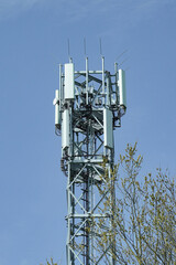Antenna installations 5G. Internet broadcasting and radio transmission and reception system at high frequencies.