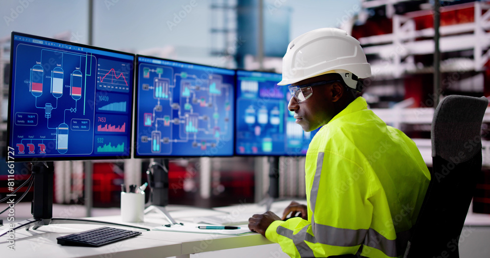 Poster Industrial Data Automation System On Computer
