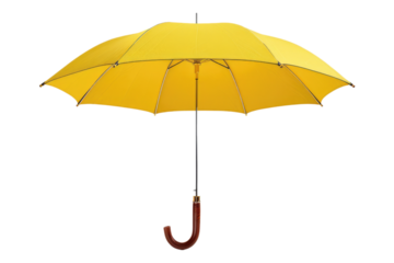 Yellow umbrella isolated on transparent background