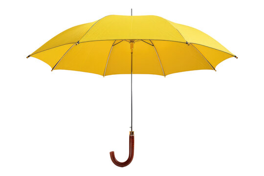 Yellow umbrella isolated on transparent background