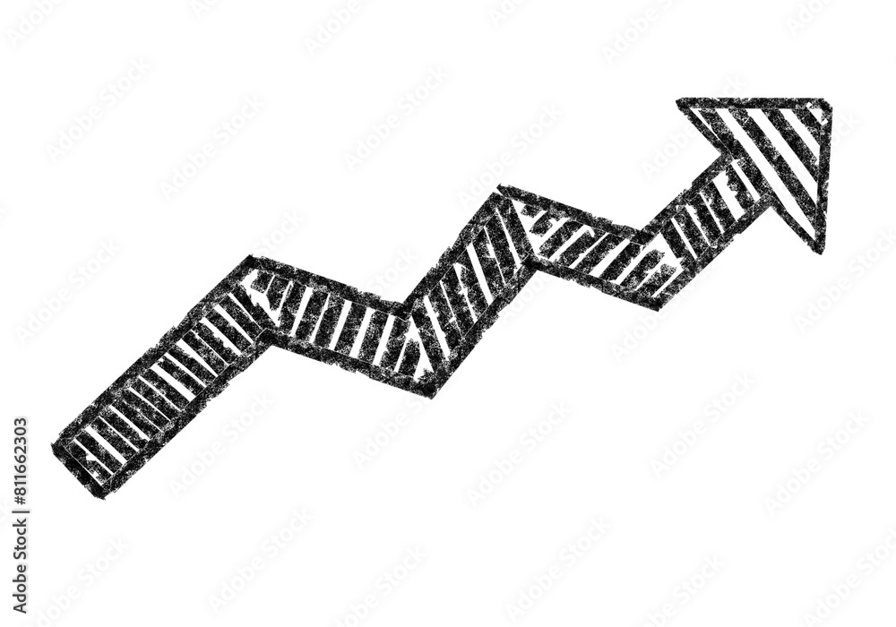 Poster a hand-drawn style arrow symbolizing growth or progress on a white background, with a sketch-like te