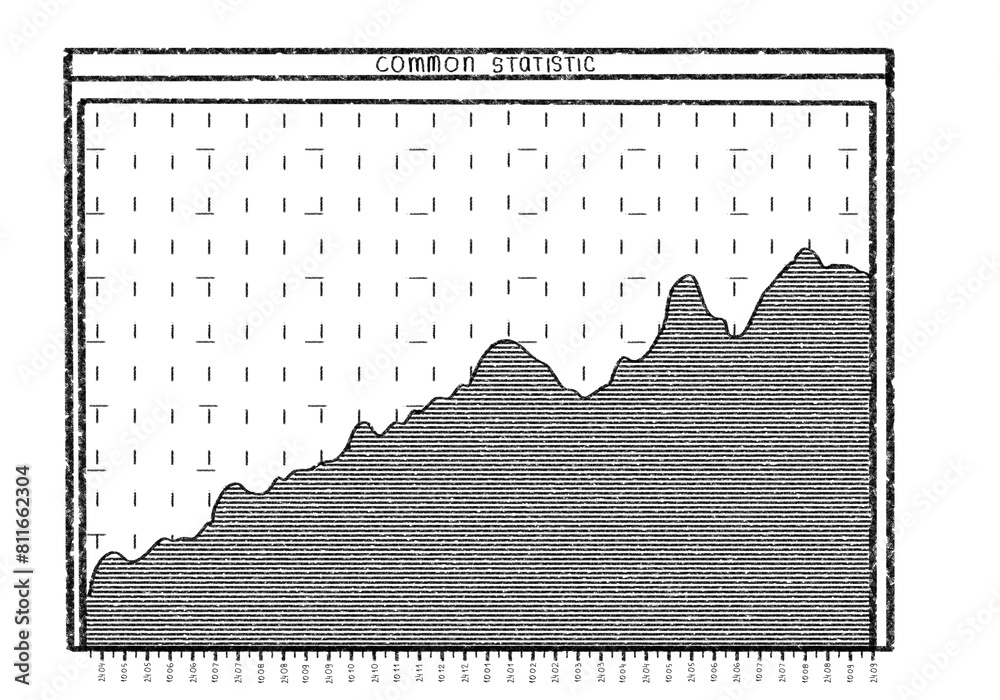 Poster Hand drawn style bar graph concept of statistics against a grid background with a label reading COMMON STATISTIC
