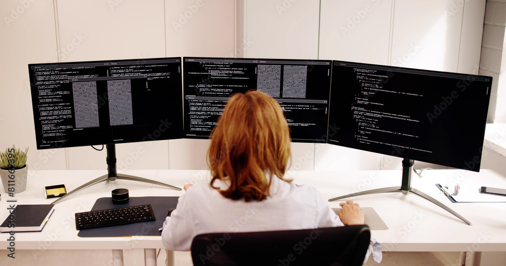 Poster Software Programmer Or Coder Woman