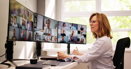 Online Video Conference Business Meeting Call