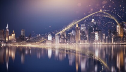 Obraz premium Golden glitter explosion on a dark canvas