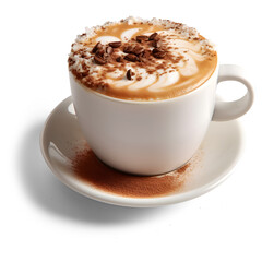 Obraz premium cup of cappuccino white background 