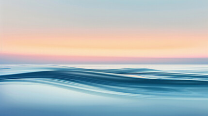 Fototapeta premium Serenely Flowing Water at Sunset, Soft Pastel Hues, Abstract Nature Background