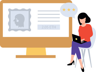 The girl is rating the NFT.