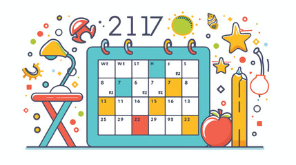 2017 year january ornament frame calendar planner mon