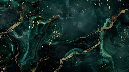 Black marble luxury, green with gold streaks, website background 