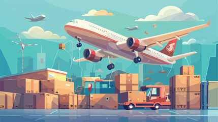 Airmail shipping delivery style vector design