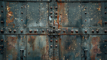 Metal door of old building