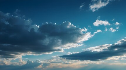 Obraz premium blue sky with clouds, sky blue background