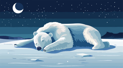 Bear Polar Sleep North pole Arctic style vector