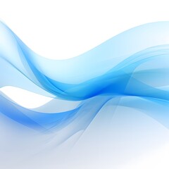 Abstract blue waves background on white background. Generative AI.