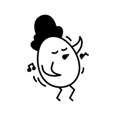 Cute chicken dance on white background. 