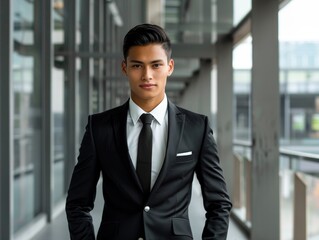 Fototapeta premium Confident businessman in a suit