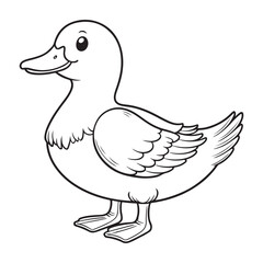 Obraz premium line art of duck cartoon vector