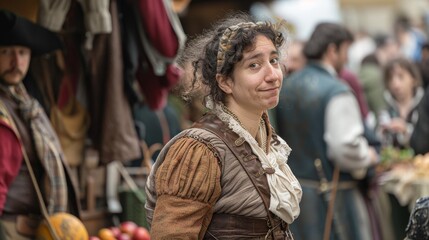 Obraz premium woman in historical costume at a festival