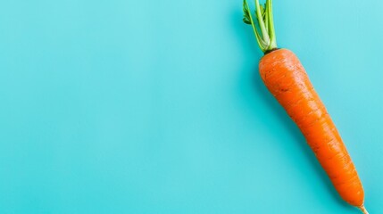 Vibrant carrot on turquoise background