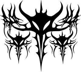 Naklejka premium Unique Tribal Vector Shape - Gothic Y2K Sharp Element for Graphic Design and Artistic Project 